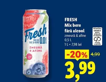 Mix bere fără alcool zmeură & afine