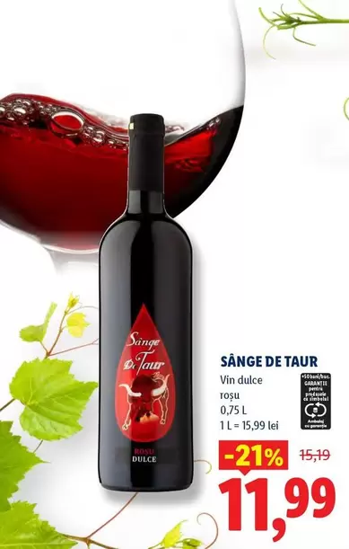Sânge de Taur Vin dulce roșu