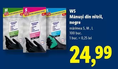 Mănuși din nitril, negre