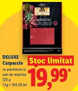 Carpaccio cu parmezan și ulei de măsline