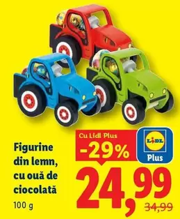 Figurine din lemn, cu ouă de ciocolată