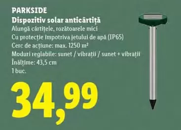 Dispozitiv solar anticârtiță