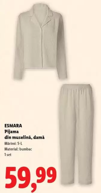 Pijama din muselină, damă