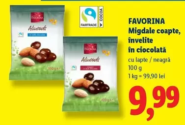 Migdale coapte, învelite în ciocolată