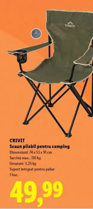 Scaun pliabil pentru camping