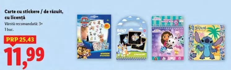 Carte cu stickere / de răzuit, cu licență