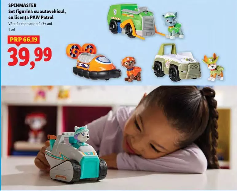 Set figurină cu autovehicul, cu licență PAW Patrol