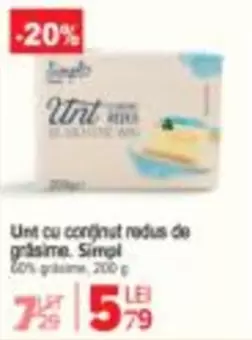 Unt cu continut redus de grasime