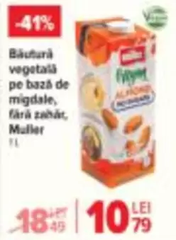 Băutură vegetală pe bază de migdale, fără zahăr