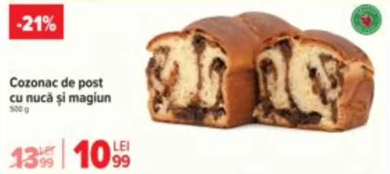Cozonac de post cu nucă și magiun