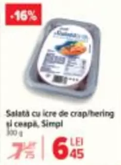 Salată cu icre de crap/hering și ceapă, Simplu