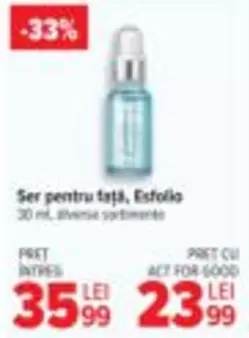 Ser pentru față, Esfolio