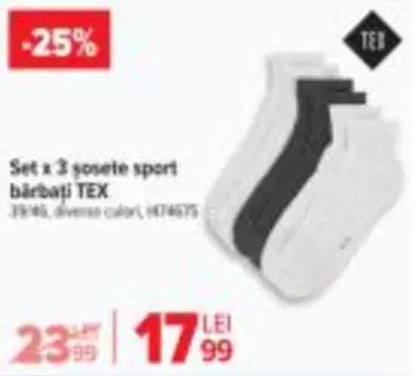 Set x 3 șosete sport bărbați TEX