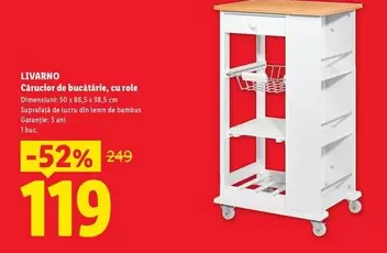 Cărucior de bucătărie, cu role