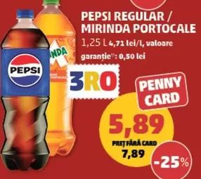 Pepsi - PEPSI REGULAR / MIRINDA PORTOCALE