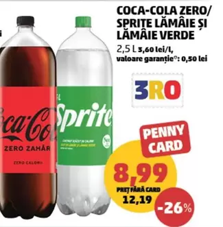 Coca Cola - COCA-COLA ZERO, SPRITE LĂMÂIE ȘI LĂMÂIE VERDE