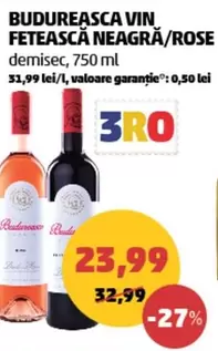 BUDUREASCA VIN FETEASCĂ NEAGRĂ/ROSE
