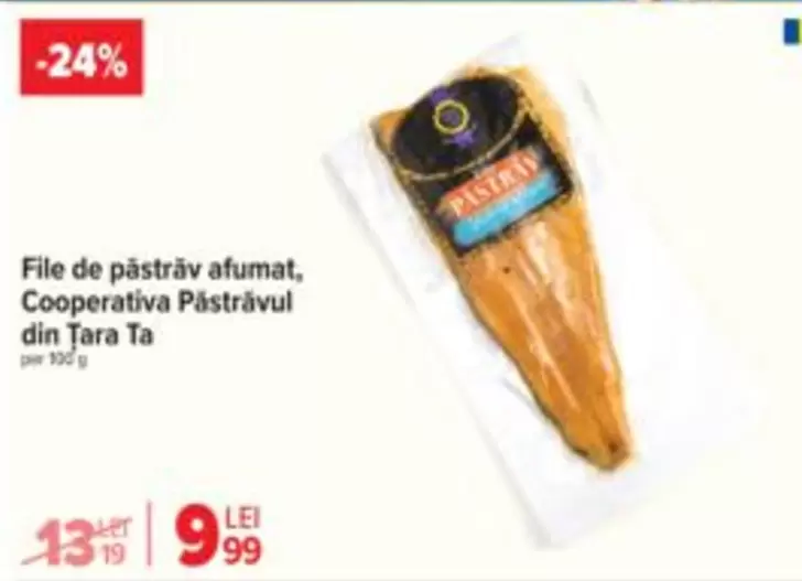 File de păstrăv afumat