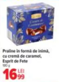 Praline in formă de inimă, cu cremă de caramel