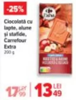 Ciocolată cu lapte, alune și stafide