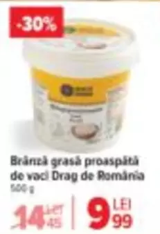 Brânză grasă proaspătă de vaci