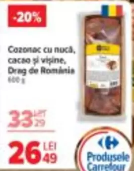 Cozonac cu nucă, cacao și vișine