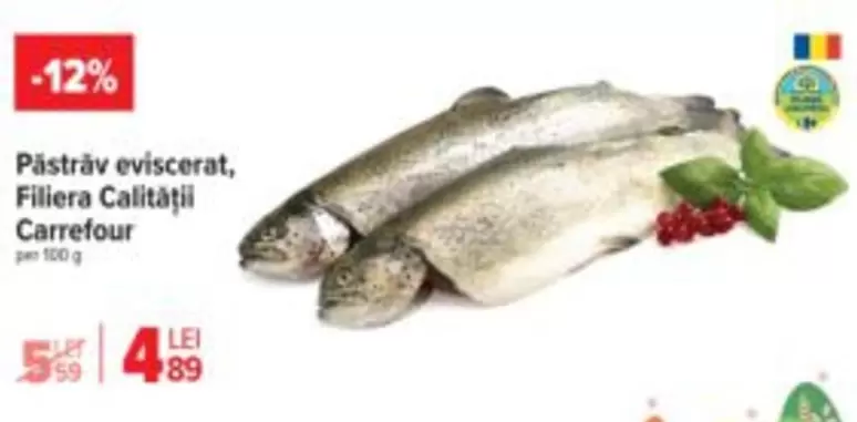 Păstrăv eviscerat, Filiera Calității