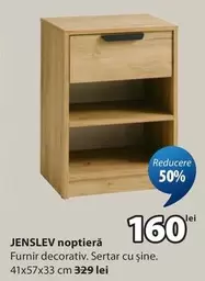 JENSLEV noptieră Furnir decorativ. Sertar cu șine.