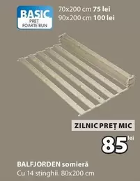 BALFJORDEN somieră Cu 14 stinghii. 80x200 cm