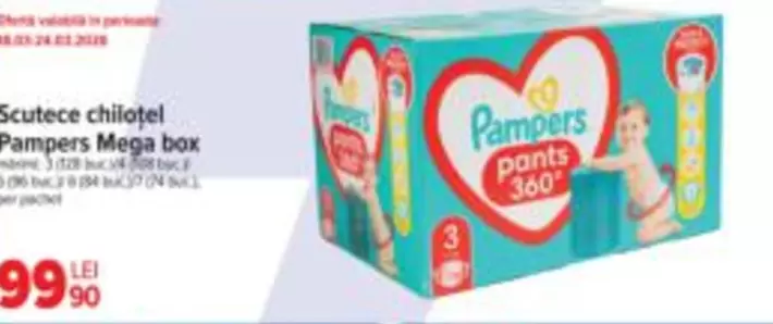 Pampers - Scutece chilotei Mega box