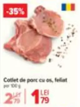 Cotlet de porc cu os, feliat