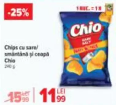 Chio - Chips cu sare, smântână și ceapă