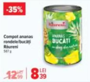 Compot ananas rondele/bucati