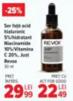Revox - Ser față acid hialuronic 5%/hidratant Niacinamide 10%/vitamina C 20%