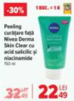 Peeling curățare față Skin Clear cu acid salicilic și niacinamide