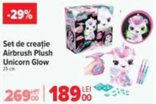 Set de creație Airbrush Plush Unicorn Glow