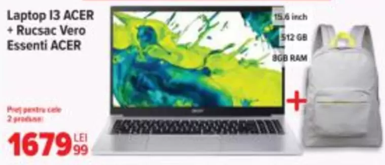 Laptop I3 + Rucsac Vero Essenti