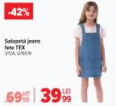 Salopetă jeans fete TEX 312A, 276579