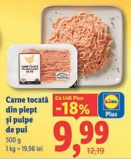 Carne tocată din piept și pulpe de pui
