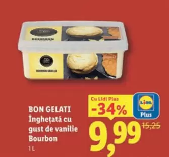 BON GELATI Înghețată cu gust de vanilie Bourbon