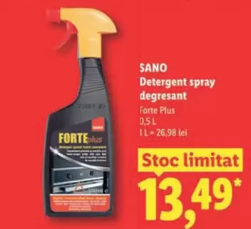 Detergent spray degresant