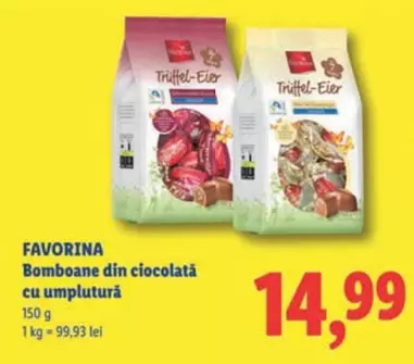 Bomboane din ciocolată cu umplutură