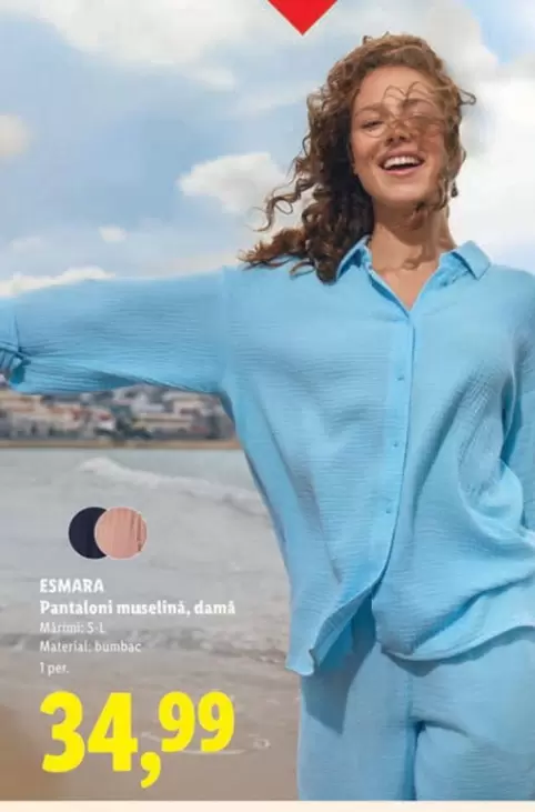 Pantaloni muselină, damă