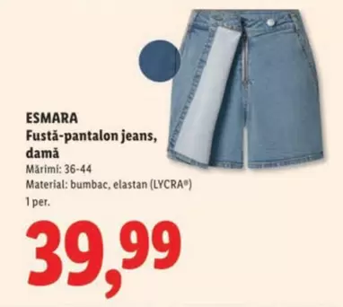 Fustă-pantalon jeans, damă