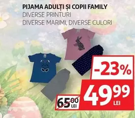 PIJAMA ADULTI ȘI COPII FAMILY
