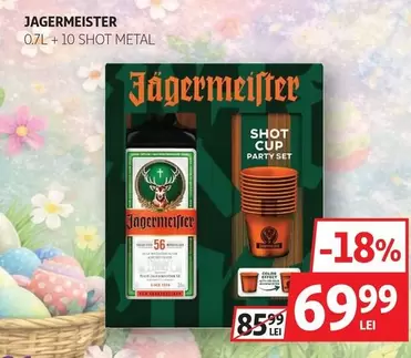 Jägermeister 0.7L + 10 Shot Metal