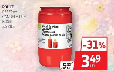 REZERVĂ CANDELĂ ULEI ROȘIE