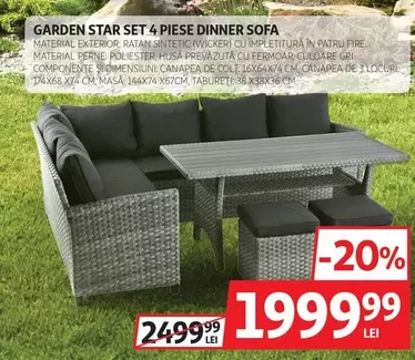 GARDEN STAR SET 4 PIESE DINNER SOFA
