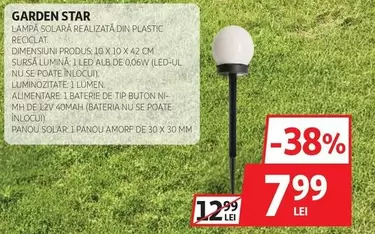 Alb - LAMPĂ SOLARĂ