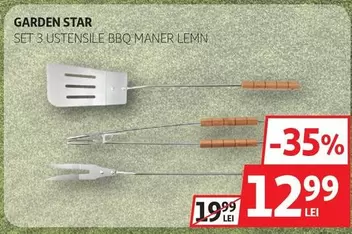 SET 3 USTENSILE BBQ MANER LEMN